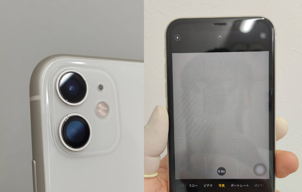 カメラガラス交換修理で撮影時の影も消え綺麗に映るようになったiPhone11画像