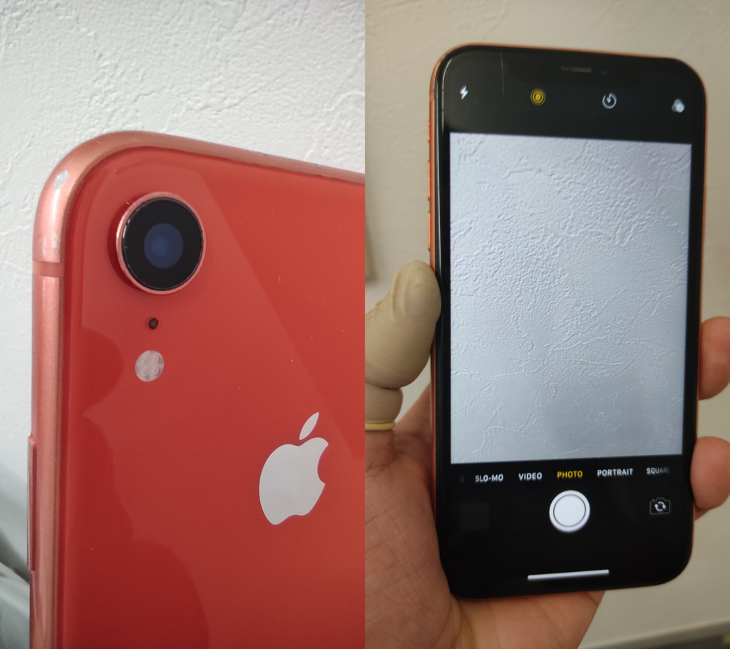 カメラのレンズガラスとカメラの交換修理によって綺麗に映る様に直ったiPhoneXR画像